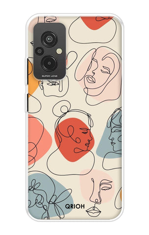 Abstract Faces Soft Cover for Redmi 11 Prime