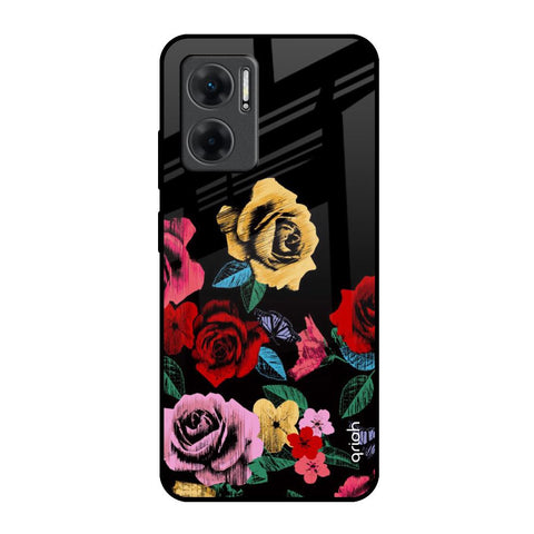 Floral Decorative Glossy Case For Redmi 11 Prime 5G