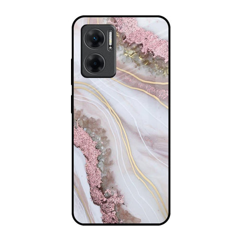 Pink & Gold Gllitter Marble Glossy Case for Redmi 11 Prime 5G