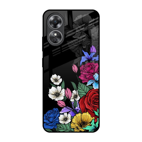 Rose Flower Bunch Art Glossy Case for OPPO A17