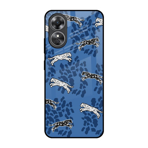 Blue Cheetah Glossy Case for OPPO A17