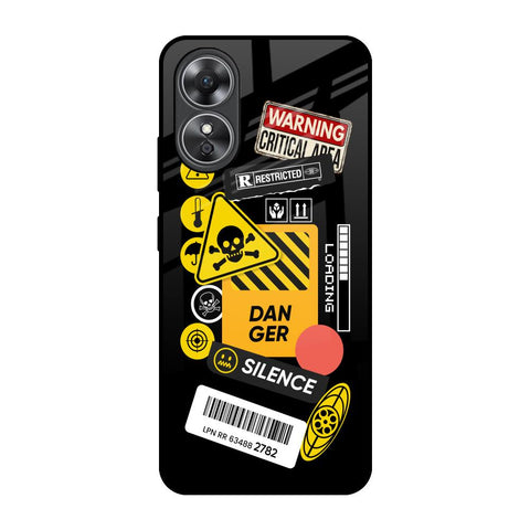 Danger Signs Glossy Case for OPPO A17