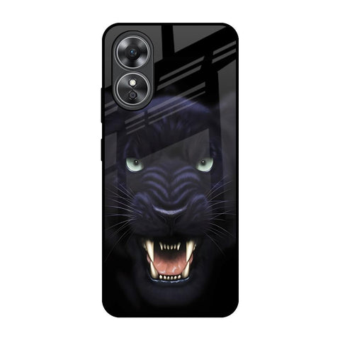 Angry Black Leopard Glossy Case for OPPO A17
