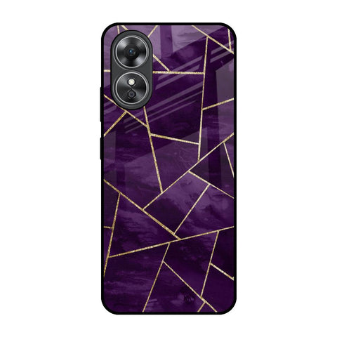Geometric Purple Glossy Case For OPPO A17