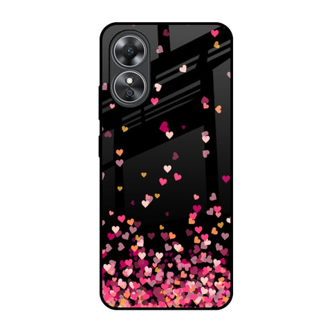 Heart Rain Fall Glossy Case For OPPO A17