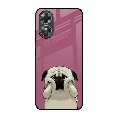 Funny Pug Face Glossy Case For OPPO A17