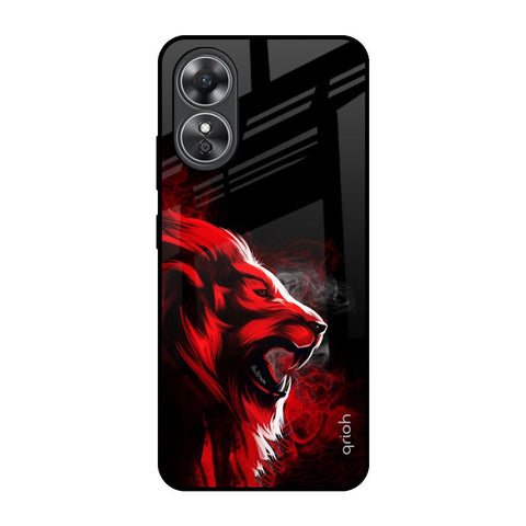 Red Angry Lion Glossy Case for OPPO A17