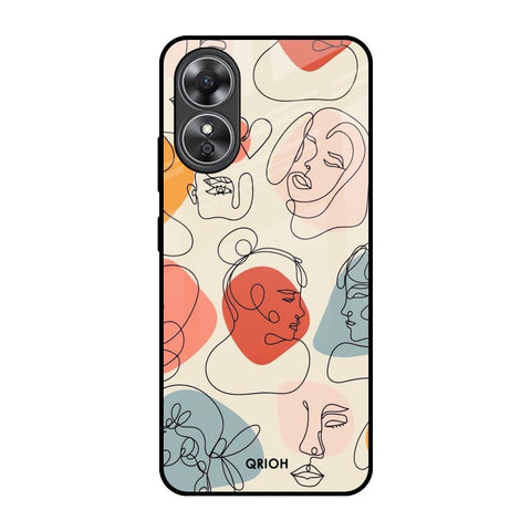 Abstract Faces Glossy Case for OPPO A17