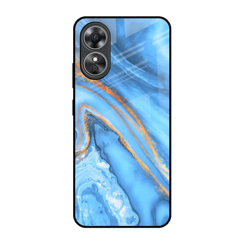 Vibrant Blue Marble Glossy Case for OPPO A17