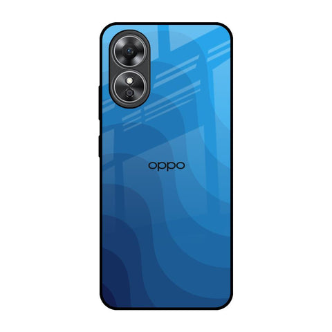Blue Wave Abstract Glossy Case for OPPO A17