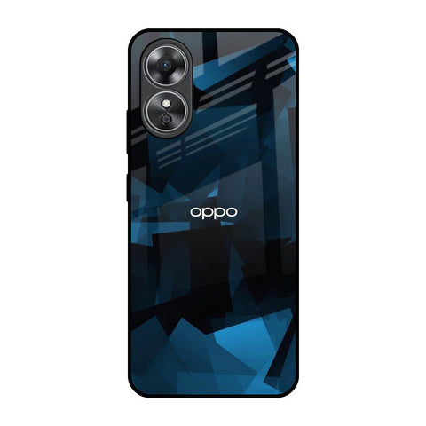 Polygonal Blue Box Glossy Case For OPPO A17