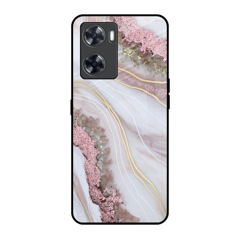 Pink & Gold Gllitter Marble Glossy Case for OnePlus Nord N20 SE