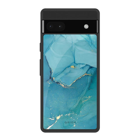 Blue Golden Glitter Glossy Case for Google Pixel 6a