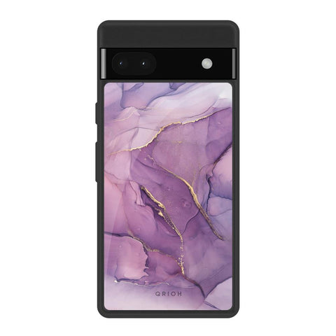 Purple Gold Marble Glossy Case for Google Pixel 6a