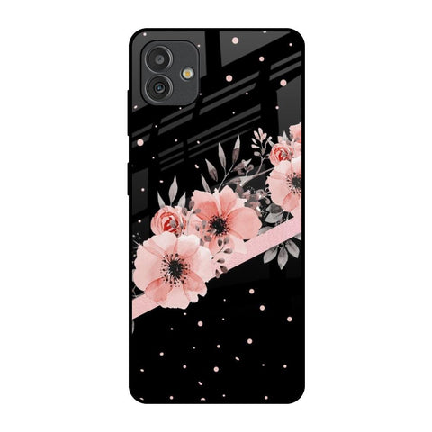 Floral Black Band Glossy Case For Samsung Galaxy M13 5G