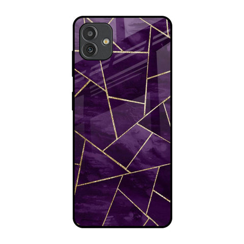 Geometric Purple Glossy Case For Samsung Galaxy M13 5G