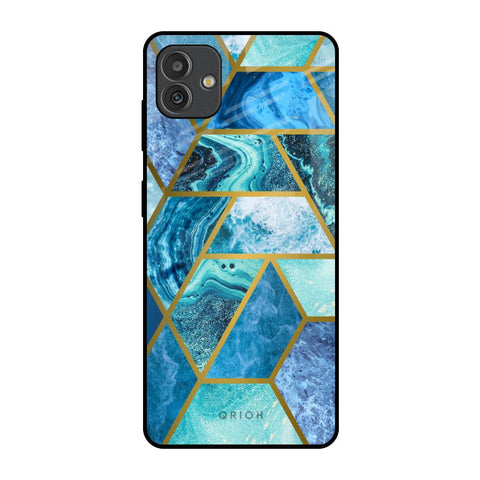 Turquoise Geometrical Marble Glossy Case for Samsung Galaxy M13 5G