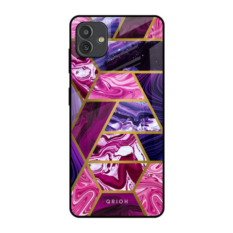 Electroplated Geometric Marble Glossy Case for Samsung Galaxy M13 5G