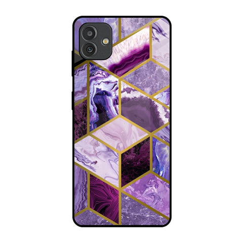 Purple Rhombus Marble Glossy Case for Samsung Galaxy M13 5G