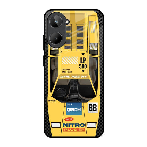 Yellow Racing Car Glossy Case for Realme 10