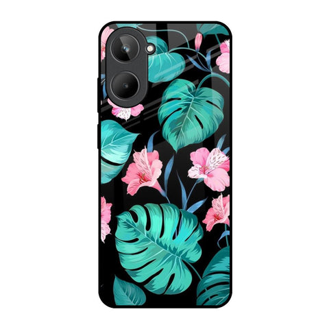 Tropical Leaves & Pink Flowers Glossy Case for Realme 10