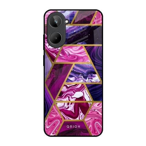Electroplated Geometric Marble Glossy Case for Realme 10