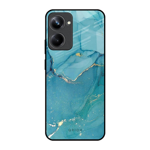 Blue Golden Glitter Glossy Case for Realme 10 Pro 5G