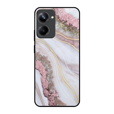 Pink & Gold Gllitter Marble Glossy Case for Realme 10 Pro 5G