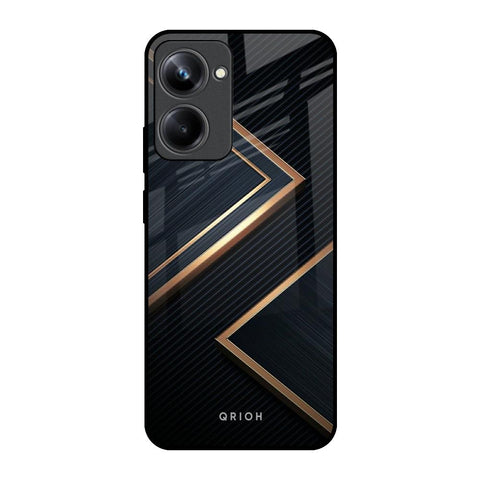 Sleek Golden & Navy Glossy Case for Realme 10 Pro 5G