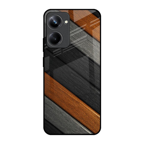 Tri Color Wood Glossy Case for Realme 10 Pro 5G