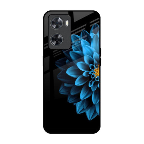 Half Blue Flower Glossy Case for OPPO A77s