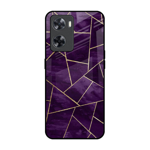 Geometric Purple Glossy Case For OPPO A77s