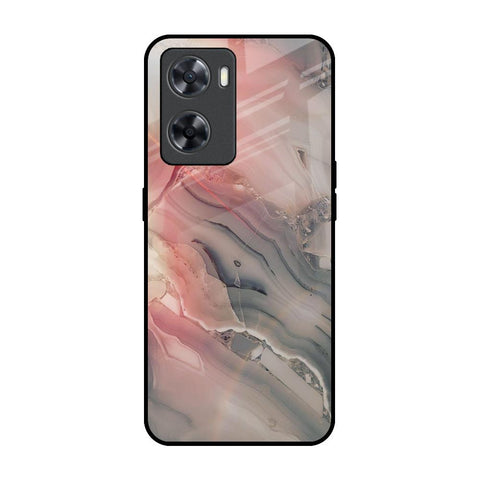 Pink And Grey Marble Glossy Case For OPPO A77s