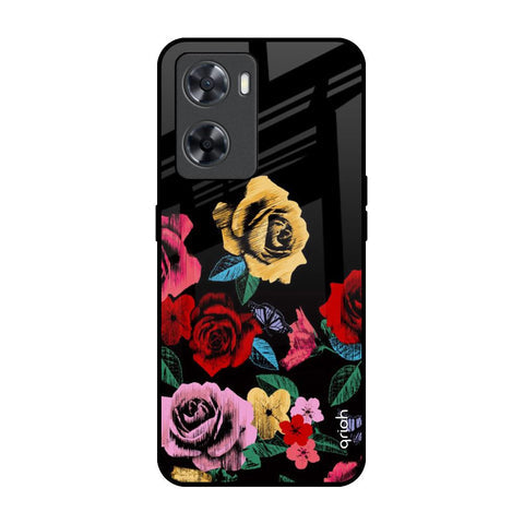Floral Decorative Glossy Case For OPPO A77s