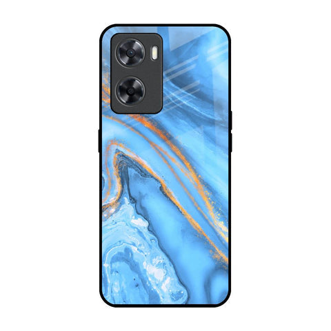 Vibrant Blue Marble Glossy Case for OPPO A77s