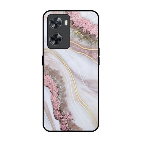 Pink & Gold Gllitter Marble Glossy Case for OPPO A77s
