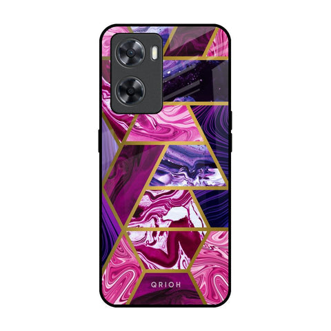 Electroplated Geometric Marble Glossy Case for OPPO A77s