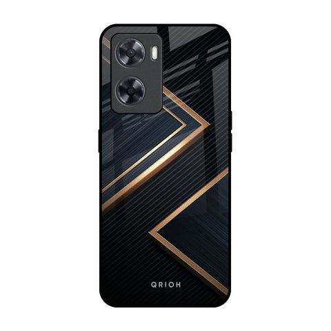 Sleek Golden & Navy Glossy Case for OPPO A77s