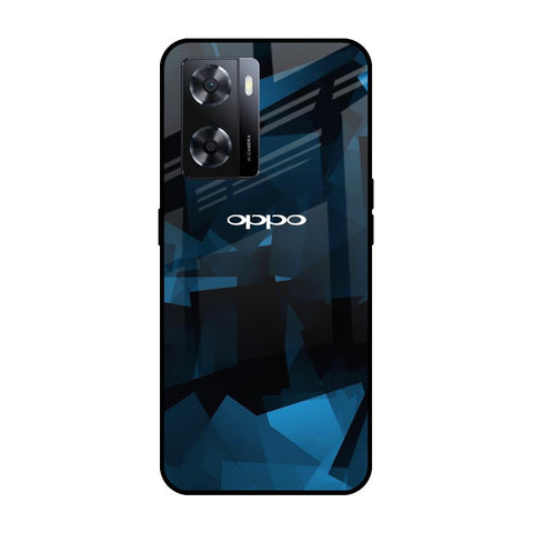 Polygonal Blue Box Glossy Case For OPPO A77s
