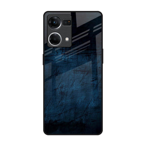 Dark Blue Grunge Glossy Case for Oppo F21s Pro