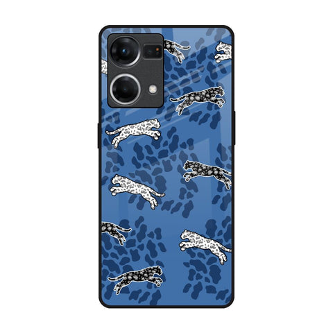 Blue Cheetah Glossy Case for Oppo F21s Pro