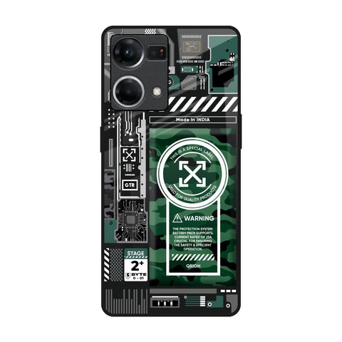Green Camo Circuit Glossy Case for Oppo F21s Pro
