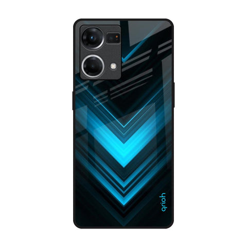 Vertical Blue Arrow Glossy Case For Oppo F21s Pro