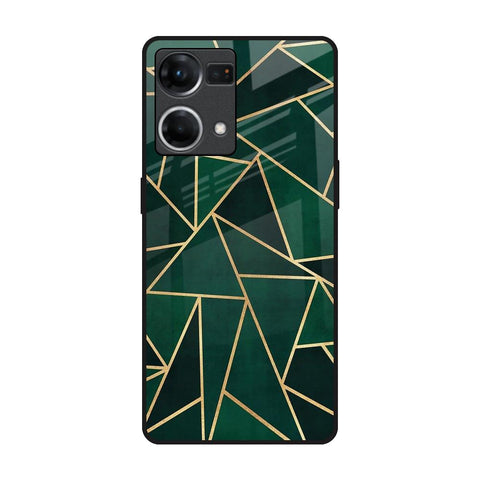 Abstract Green Glossy Case For Oppo F21s Pro