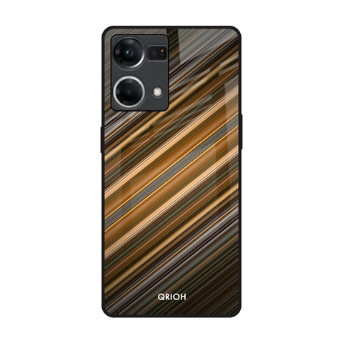 Diagonal Slash Pattern Glossy Case for Oppo F21s Pro