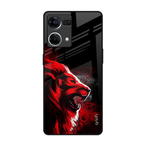 Red Angry Lion Glossy Case for Oppo F21s Pro