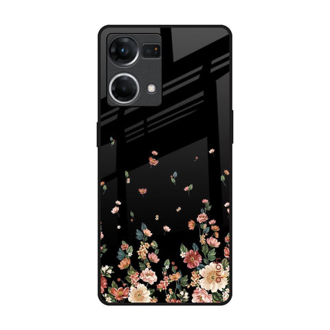 Floating Floral Print Glossy Case for Oppo F21s Pro