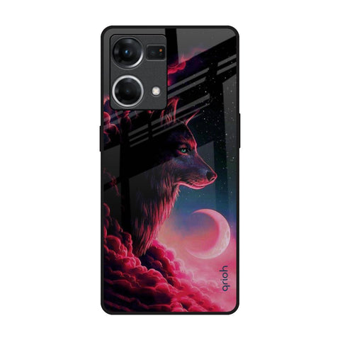 Moon Wolf Glossy Case for Oppo F21s Pro