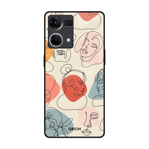 Abstract Faces Glossy Case for Oppo F21s Pro
