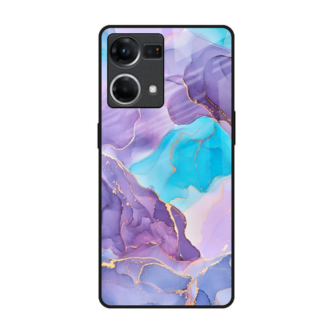 Alcohol ink Marble Glossy Case for Oppo F21s Pro